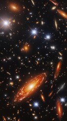 Wall Mural - stunning view of a starry sky filled with bright celestial bodies in deep space