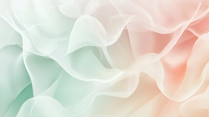 Canvas Print - Abstract Background with Translucent Overlapping Shapes in Soft Pastel Hues of Mint Green Pale Pink Light Lavender