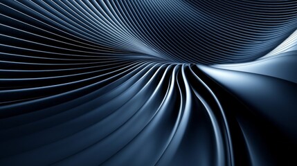 Poster - Swirling waves of intricate patterns create a mesmerizing visual experience, blending dark blue and white tones in a modern abstract composition that evokes fluidity and depth