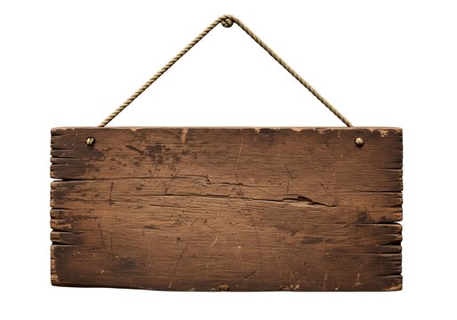 brown wooden hanging sign, illustration graphic