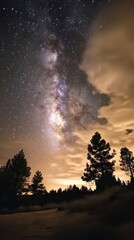 Poster - Clouds of cosmic gas illuminated by distant stars in a stunning nebula formation