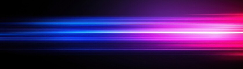 Poster - Vibrant blue and pink light streaks against a black background create a dynamic abstract design.