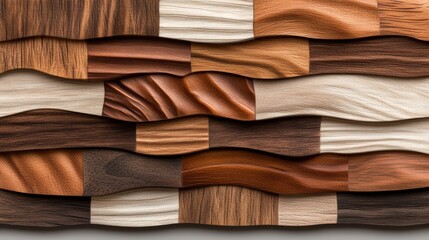 Poster - Collection of various wood textures and abstract seamless skin pattern backgrounds for design projects