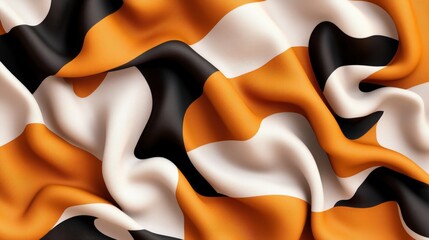 Poster - close up of black and white flag with an abstract seamless skin pattern background