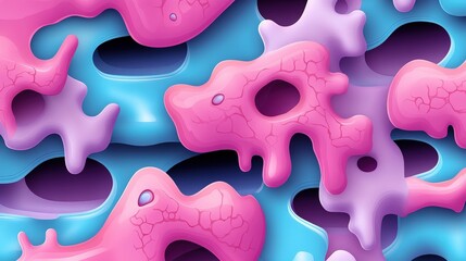 Poster - abstract seamless pattern of pink and blue colored liquid with unique texture and design for backgro