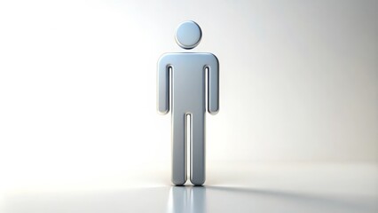 Poster - Metallic Human Figure, White Background