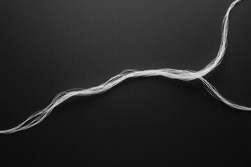Aufkleber - Two strings intertwine on a dark background, one long and flowing while the other is short and taut. This elegant knot embodies simplicity and complexity in its design