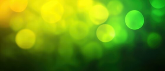 Poster - Abstract gradient background with green and yellow bokeh lights.