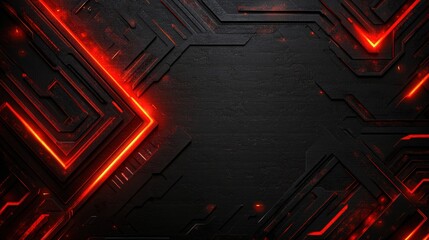 Poster - black and red abstract wallpaper with geometric pattern for breaking news background design
