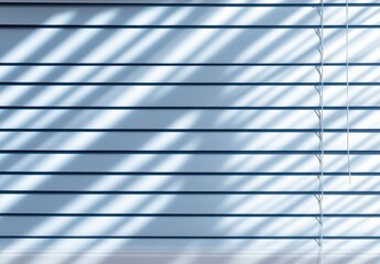 Wall Mural - Abstract image of sunlight filtering through window coverings, creating diagonal stripes of light and shadow. The image is minimalist and features a