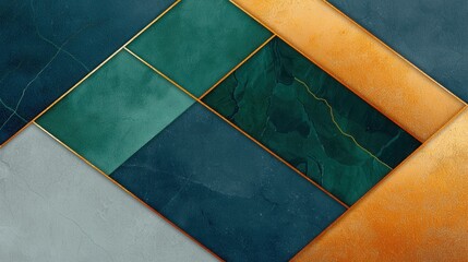 Poster - Geometric patterns in modern design digital art abstract aesthetics studio environment top-down view visual concept