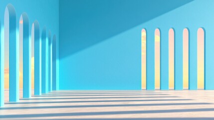 Poster - dynamic architectural design modern space digital art contemporary environment minimalist viewpoint