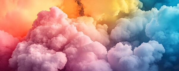 Poster - Vibrant and dreamy atmosphere created by colorful cloud abstract background