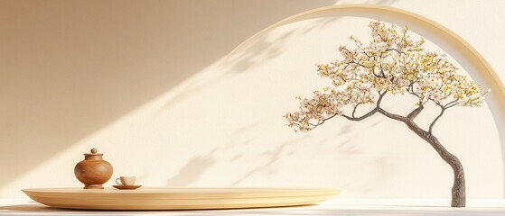 Poster - zen garden inspiration minimalist design interior space serenity close-up tranquil atmosphere