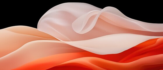 Poster - Flowing abstract fabric waves studio digital art dark background close-up visual design