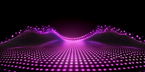 Poster - Abstract Purple Glowing Dotted Wave Background Digital Technology Design