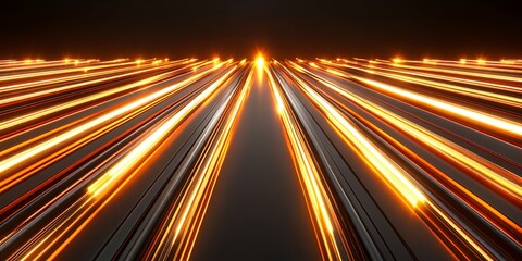 Poster - Abstract Golden Light Streaks Converging Abstract Background Design