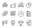 © PrettyVectors - Politics elections line isolated icon set. Vector flat cartoon graphic design illustration