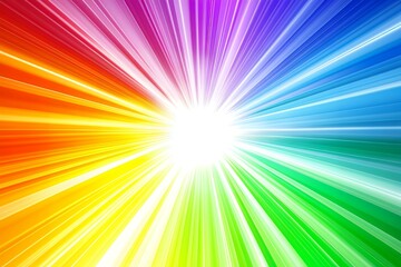 Poster - Vibrant Rainbow Burst Background Design Abstract Colorful Rays Graphic
