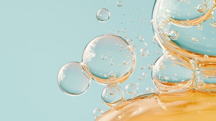 Poster - Bubbling liquid action aquatic environment macro calm atmosphere close-up view modern aesthetics