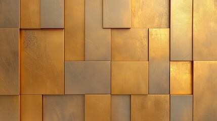 Poster - Golden geometric wall art modern interior digital design contemporary close-up view abstract
