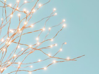 Poster - Decorative light branches indoor setting soft glow close-up aesthetic appeal