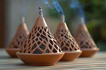 Elegant Brown Ceramic Incense Holder