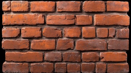 Poster - Wide panorama of an old red brick wall background in high fidelity with detailed texture and pattern