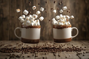 Poster - Floating Hot Chocolate with Marshmallows