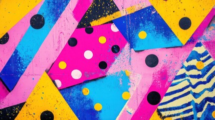 Poster - Abstract Colorful Geometric Wall Art With Dots