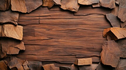 Poster - Rustic wooden background featuring detailed texture and natural grain patterns in studio lighting setting