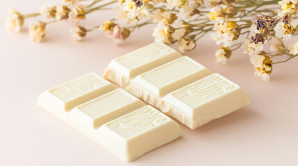 Canvas Print -  nature-inspired white chocolate bars with dried flowers