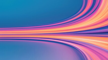 Poster - Dynamic light trails in abstract art digital space graphic design modern aesthetics wide angle motion concept