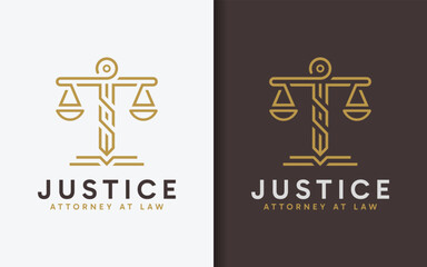 Poster - Law Firm Lawyer Attorney Logo Design with Modern Minimalist Style Design. Simple Law Firm Legal with Pillar Logo Symbol Icon Illustration.