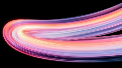 Poster - Dynamic light trails abstract designs digital art dark background close-up view motion concept