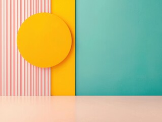 Poster - Geometric design studio abstract art minimalistic space eye-level view modern aesthetics