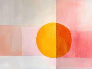 Poster - Abstract sunrise art contemporary studio digital illustration warm palette elevated view serenity concept