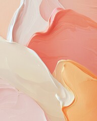 Poster - Abstract color palette brushstrokes digital art textured background soft tones aesthetic design
