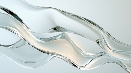 Poster - Flowing glass waves abstract art studio digital image minimalist design close-up fluidity concept