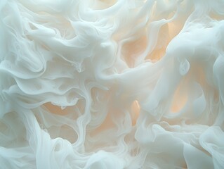Poster - Fluid abstract texture white swirls digital art soft background close-up conceptual design