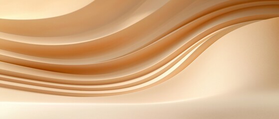 Poster - elegant flowing waves abstract design digital art soft tones smooth texture serenity