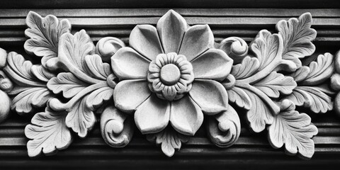 Poster - Decorative Black And White Flower