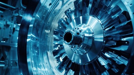 Poster - Detailed Closeup Of A Complex Industrial Machine Component