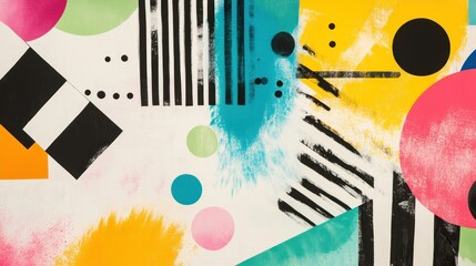 Poster - Abstract Geometric Painting Colorful Shapes Design