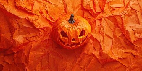 Sticker - Carved Pumpkin on Orange Paper