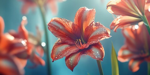 Poster - Close-up of flower with water droplets