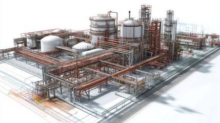 Aufkleber - Industrial Plant Engineering Design Model Visualization