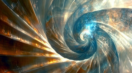 Poster - Floating Nautilus Shell Unveils a Cosmic Galaxy in a Captivating Spiral