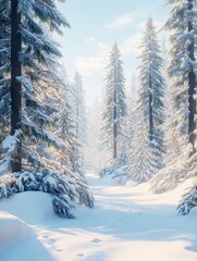 Sticker - Snowy Forest Landscape