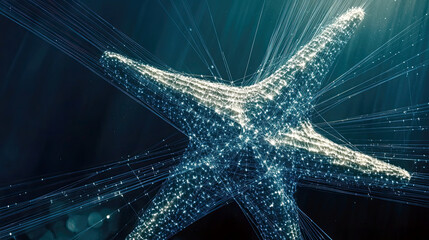 Poster - Floating Starfish Constellation Emits Cosmic Energy in the Depths of Space